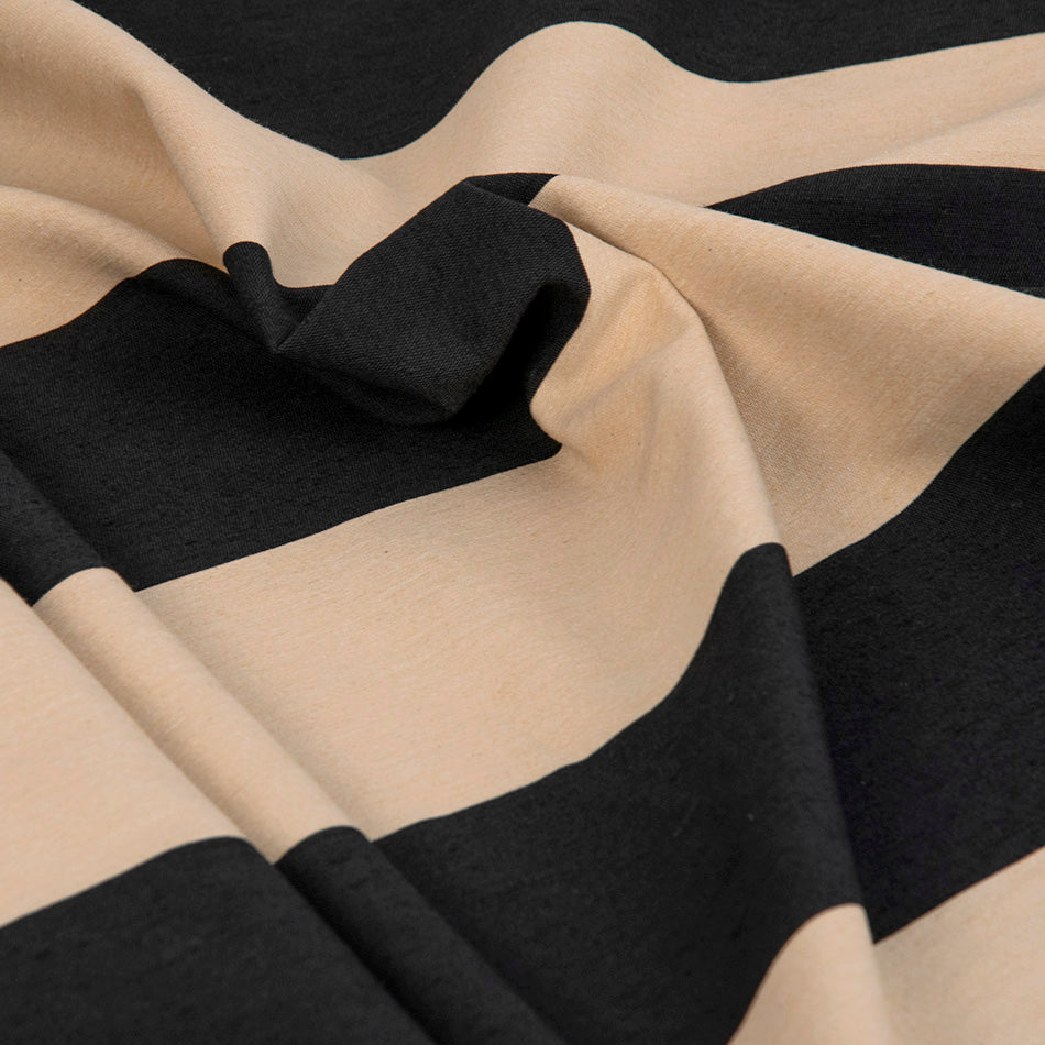 Beige and Black Striped Linen 3673 Fabrics4Fashion Beige and Black Striped Linen 3673 Fabrics4Fashion