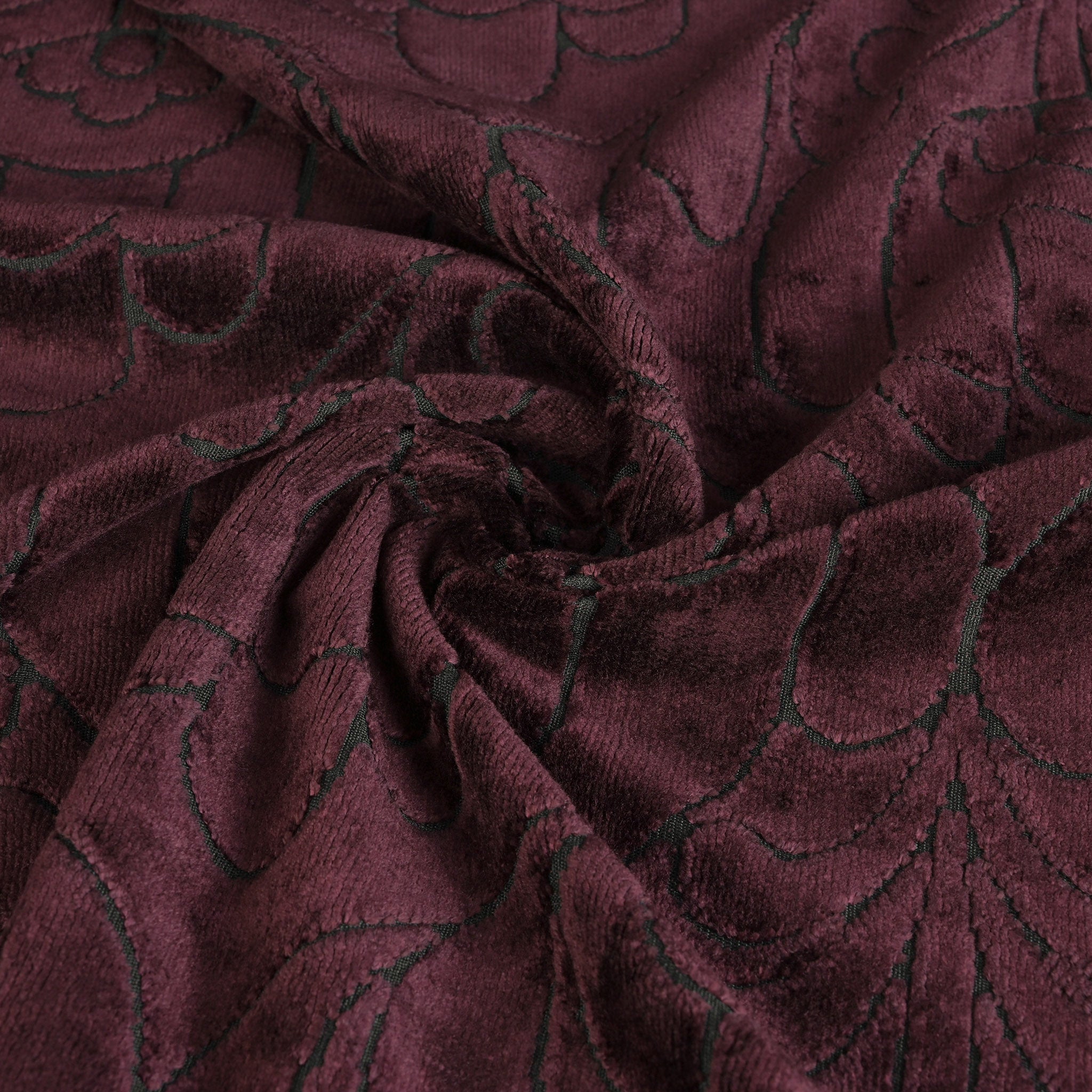 Floral Velour Jacquard High Neck Dres