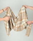 Beige Check Coating Fabric 9847