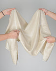 Beige Shiny Linen Fabric 9045