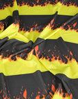Black Flame Print Jersey Fabric 6837