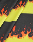 Black Flame Print Jersey Fabric 6837