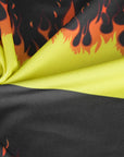 Black Flame Print Jersey Fabric 6837