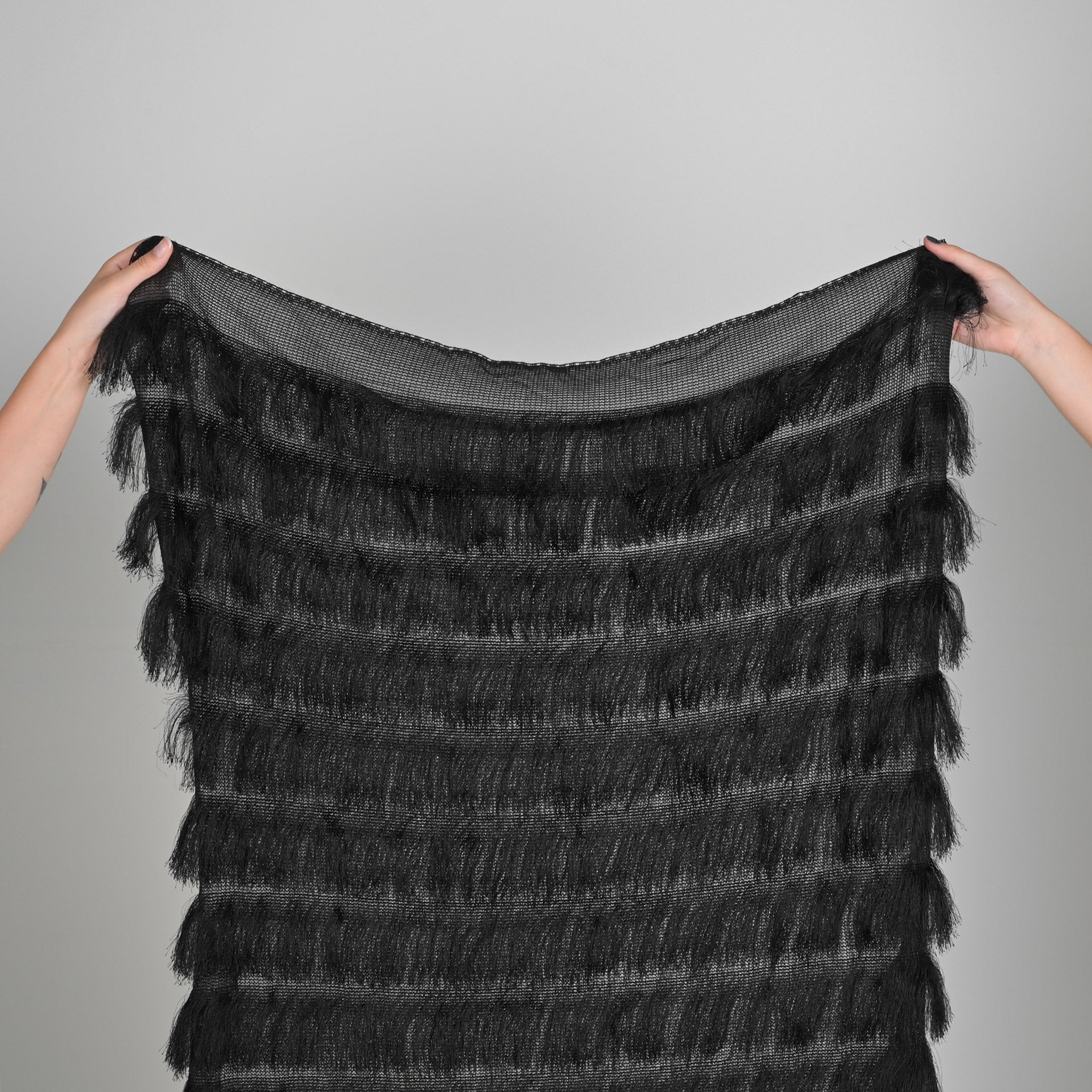 Black Fringe Fabric 3587