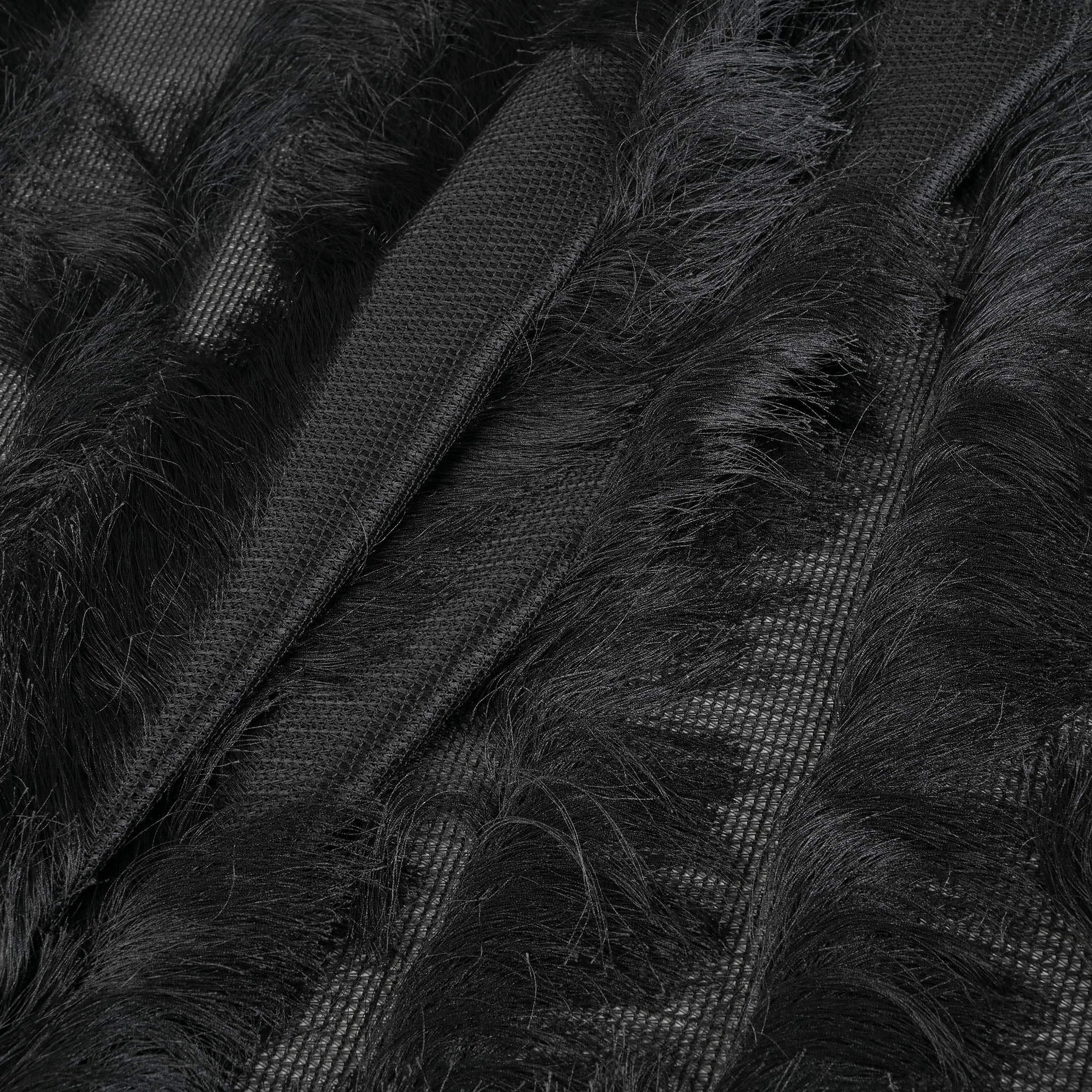 Black Fringe Fabric 3587