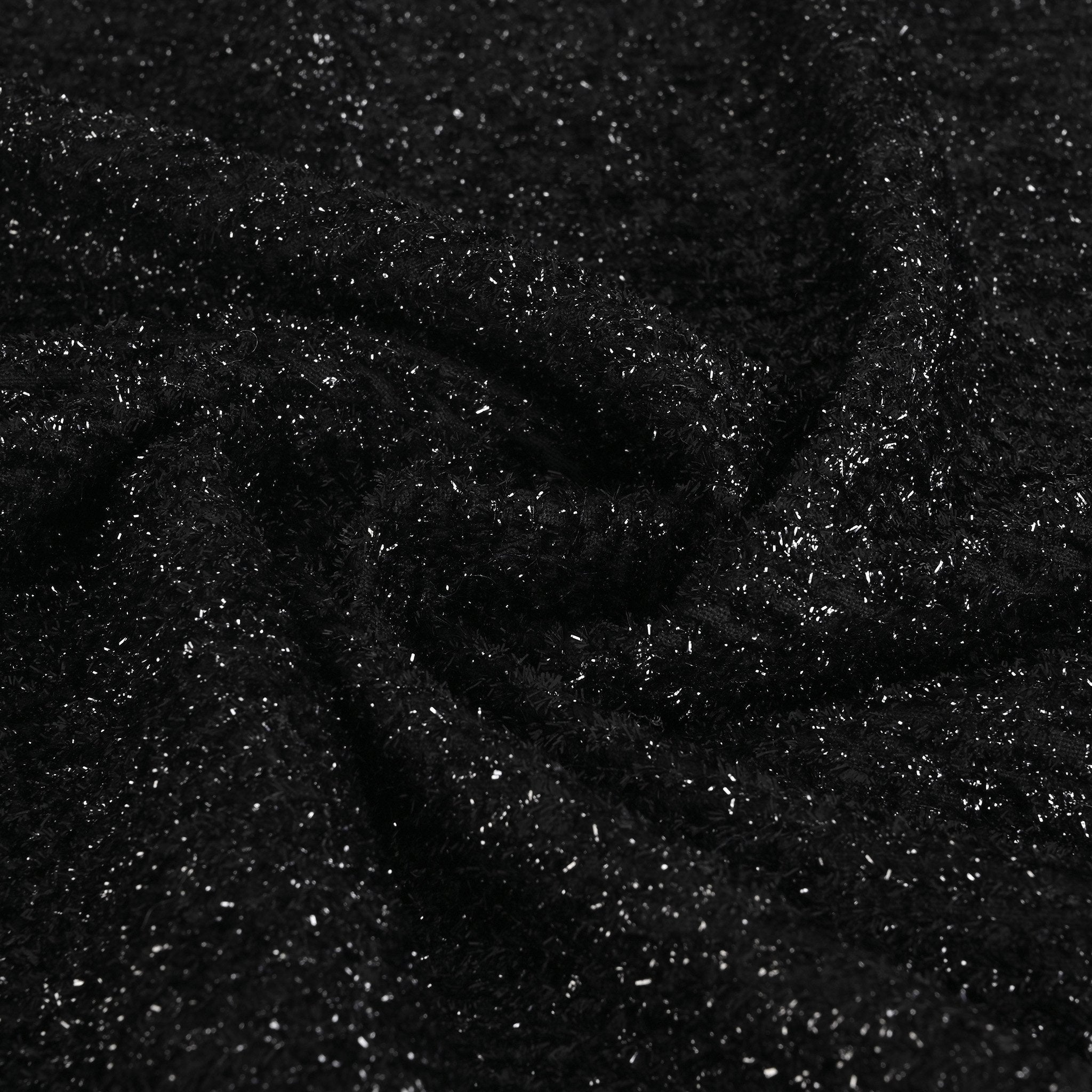 Black Metal Tweed Fabric 1520