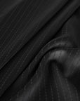 Black Pinstriped Suiting Fabric 7053