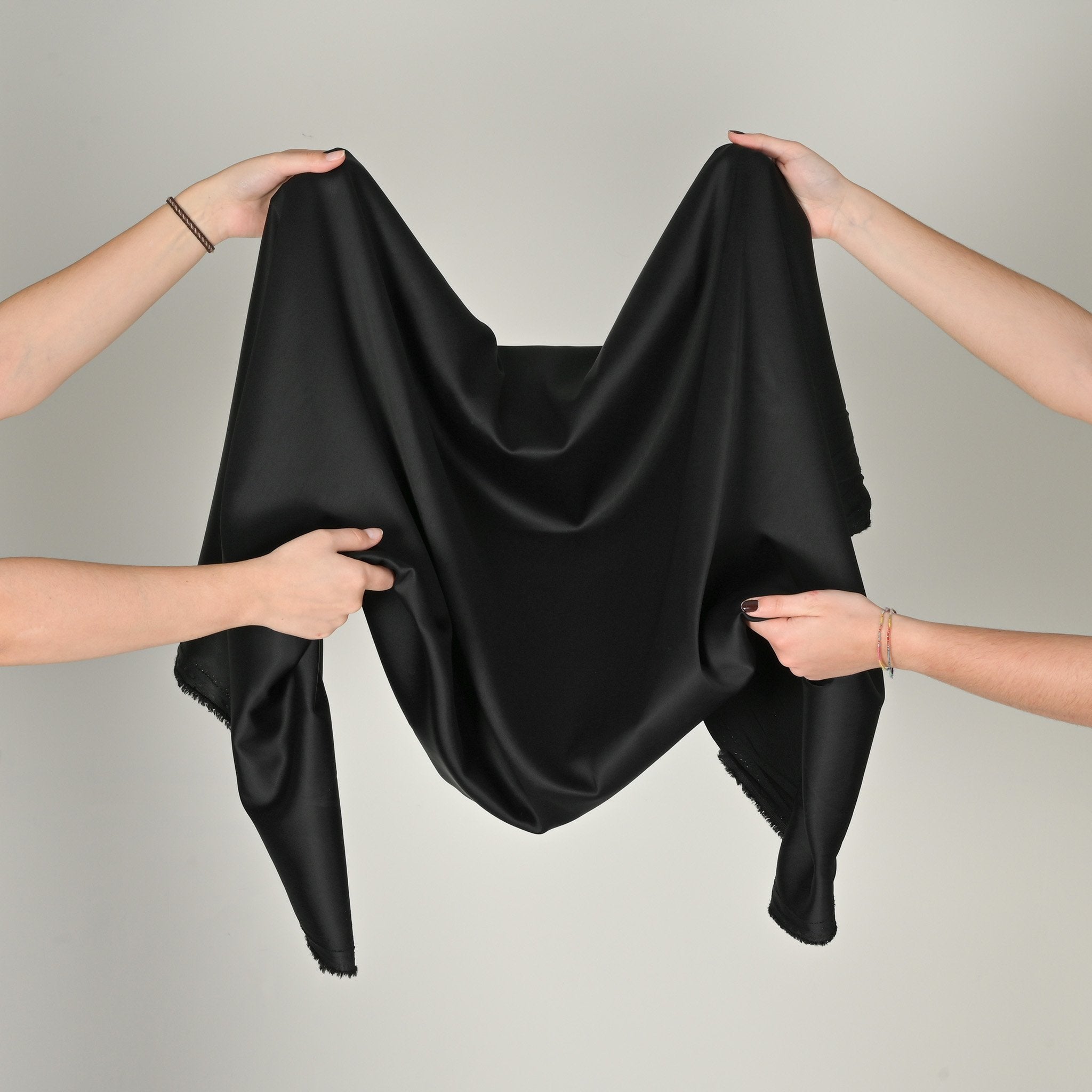 Black Satin Fabric 11110