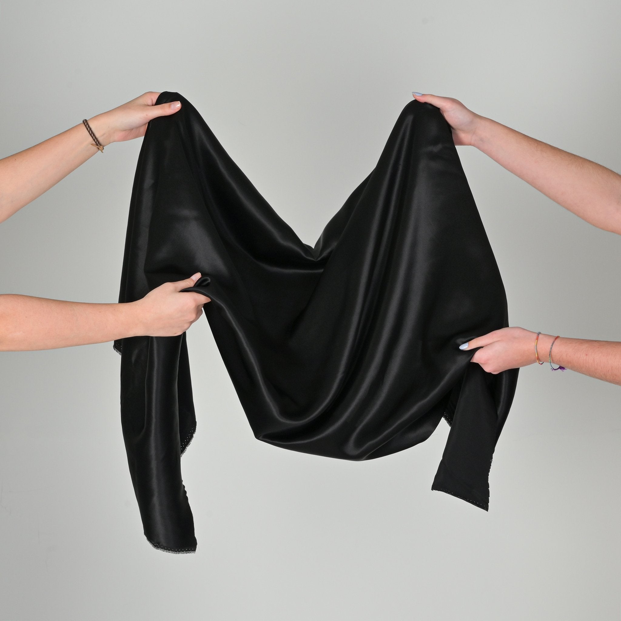 Black Satin Fabric 4519