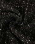 Black Shiny Tweed Fabric 12054