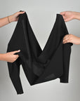 Black Wool Crepe Fabric 96262