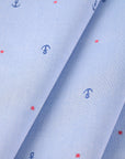 Blue Embroidered Oxford Fabric 2581