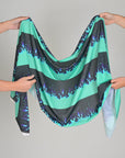 Blue Flame Print Jersey Fabric 6835
