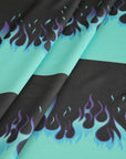 Blue Flame Print Jersey Fabric 6835