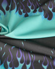 Blue Flame Print Jersey Fabric 6835