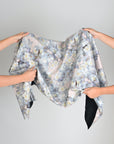 Blue Floral Double Faced Fabric 96896