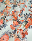 Blue Floral Honeycomb Fabric 3416