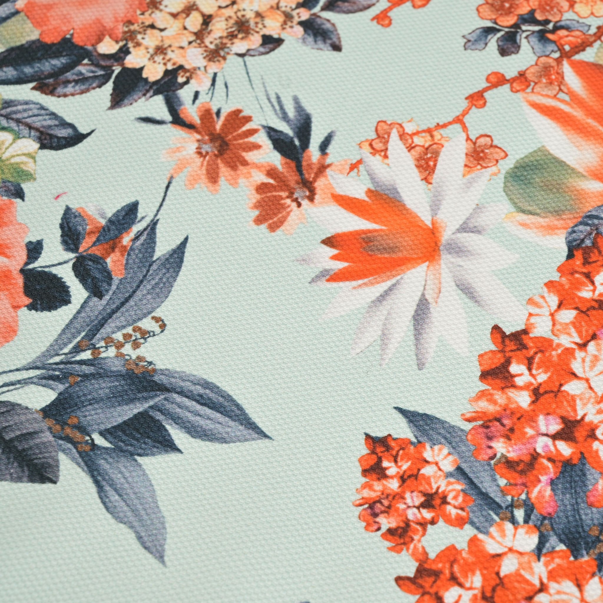 Blue Floral Honeycomb Fabric 3416