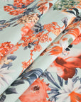 Blue Floral Honeycomb Fabric 3416