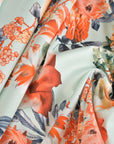 Blue Floral Honeycomb Fabric 3416