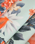 Blue Floral Honeycomb Fabric 3416