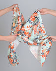Blue Floral Honeycomb Fabric 3416