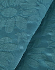 Blue Floral Jacquard Fabric 77189