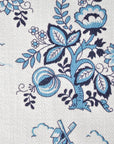 Blue Floral Twill Fabric 2897