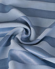 Blue Striped Twill Satin Fabric 4539