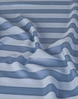 Blue Striped Twill Satin Fabric 4539