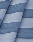 Blue Striped Twill Satin Fabric 4539