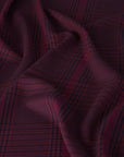 Burgundy Check Suiting Fabric 4585