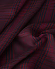 Burgundy Check Suiting Fabric 4585
