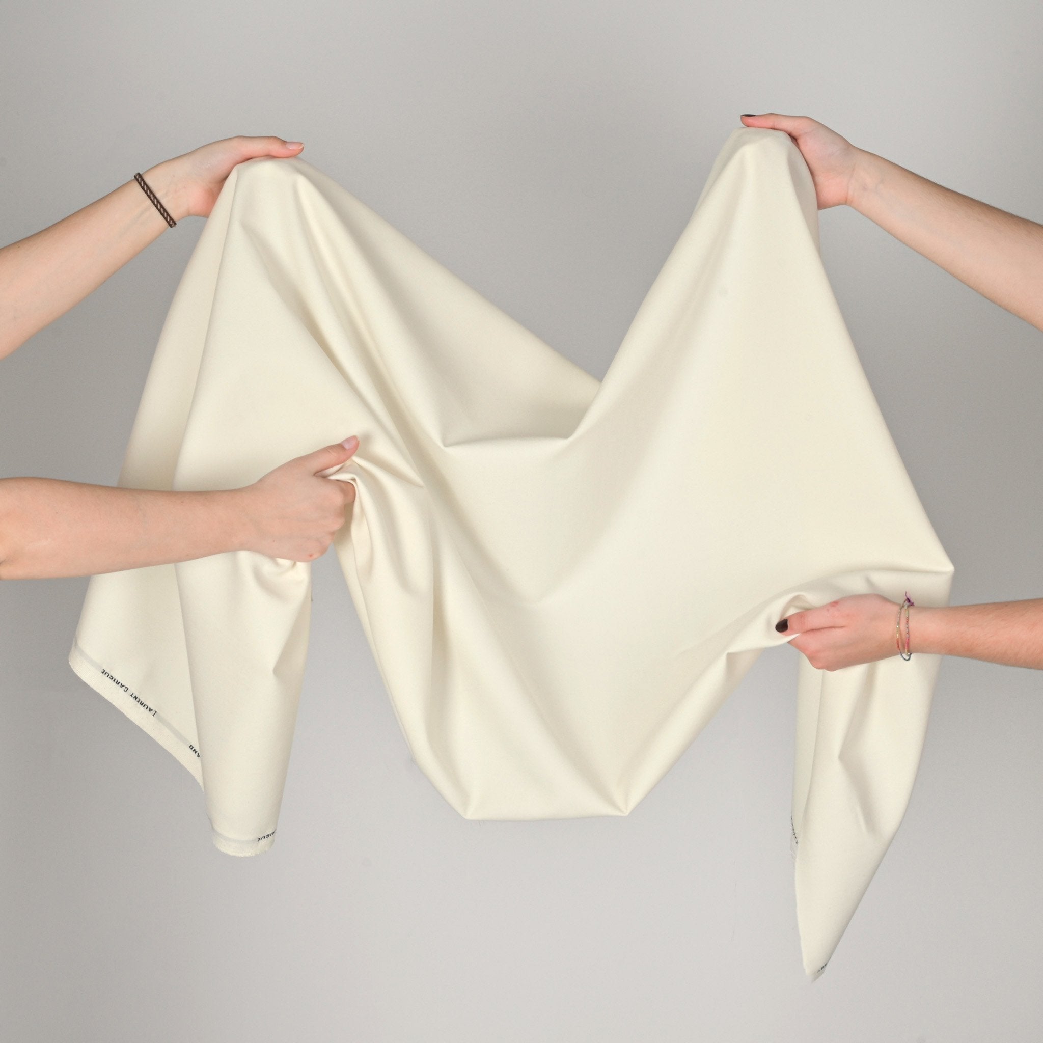 Cream Woollen Canvas Fabric 896