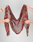 Floral Pleated Chiffon Fabric 96682