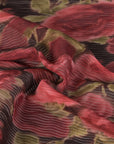 Floral Pleated Chiffon Fabric 96682