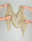 Gold Floral Lace Fabric 95325