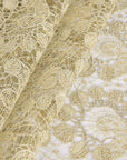 Gold Floral Lace Fabric 95325