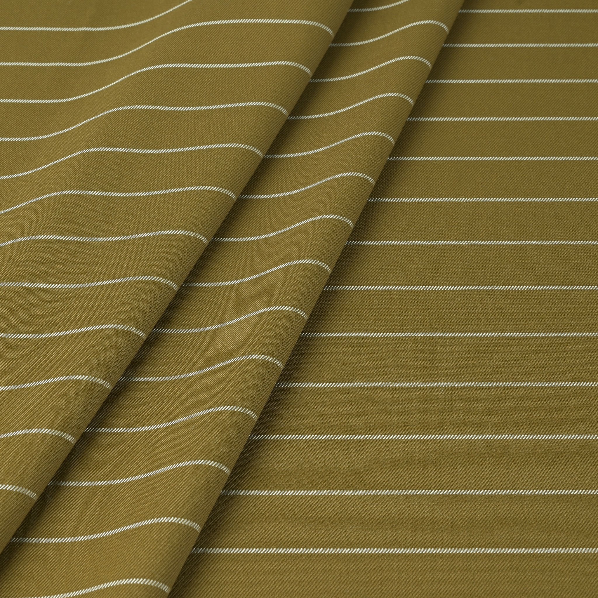 Green Striped Suiting Fabric 4522