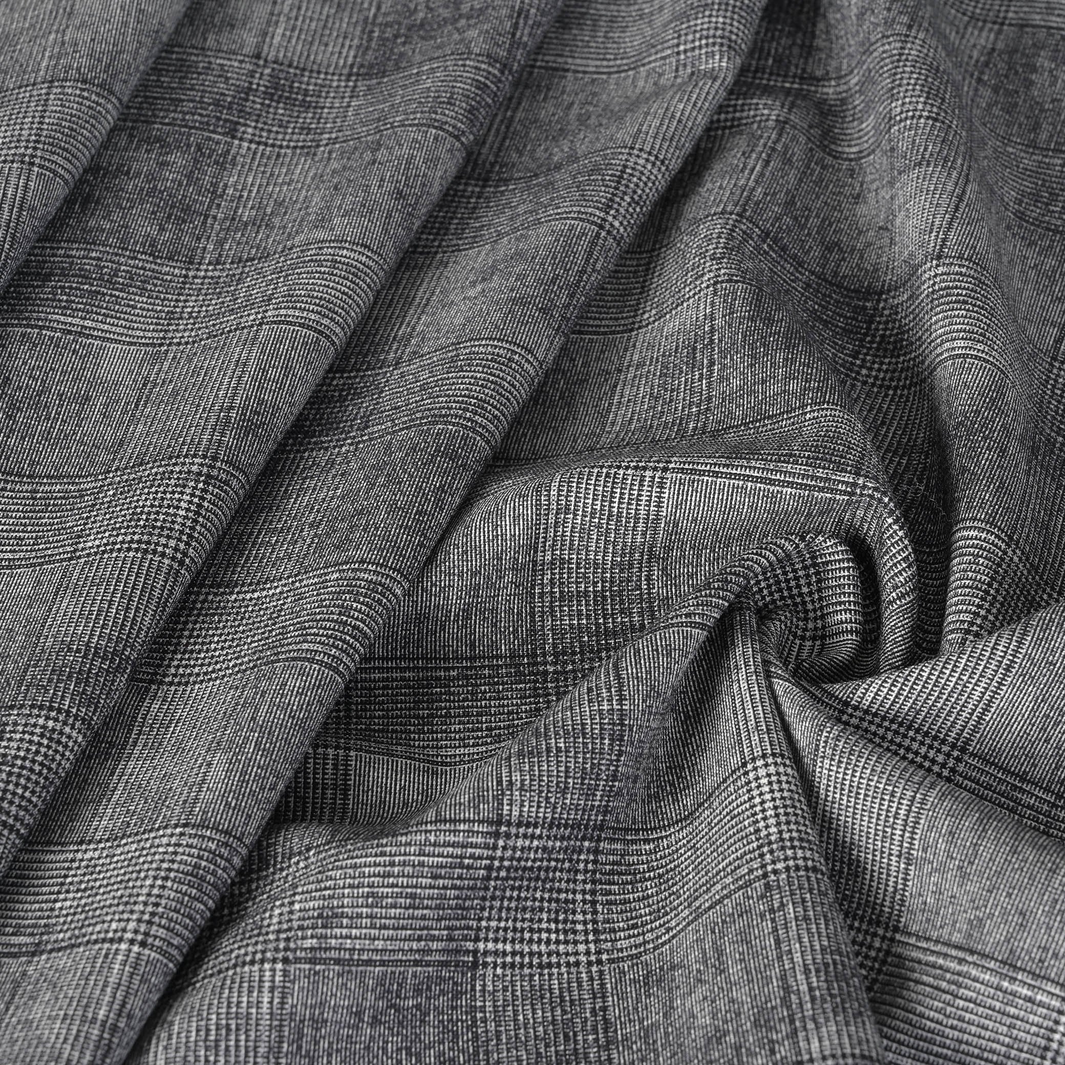 Grey Check Suiting Fabric 95443