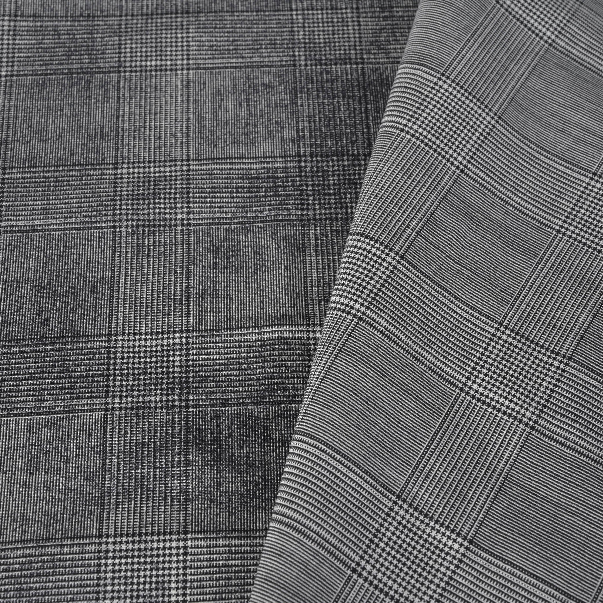 Grey Check Suiting Fabric 95443