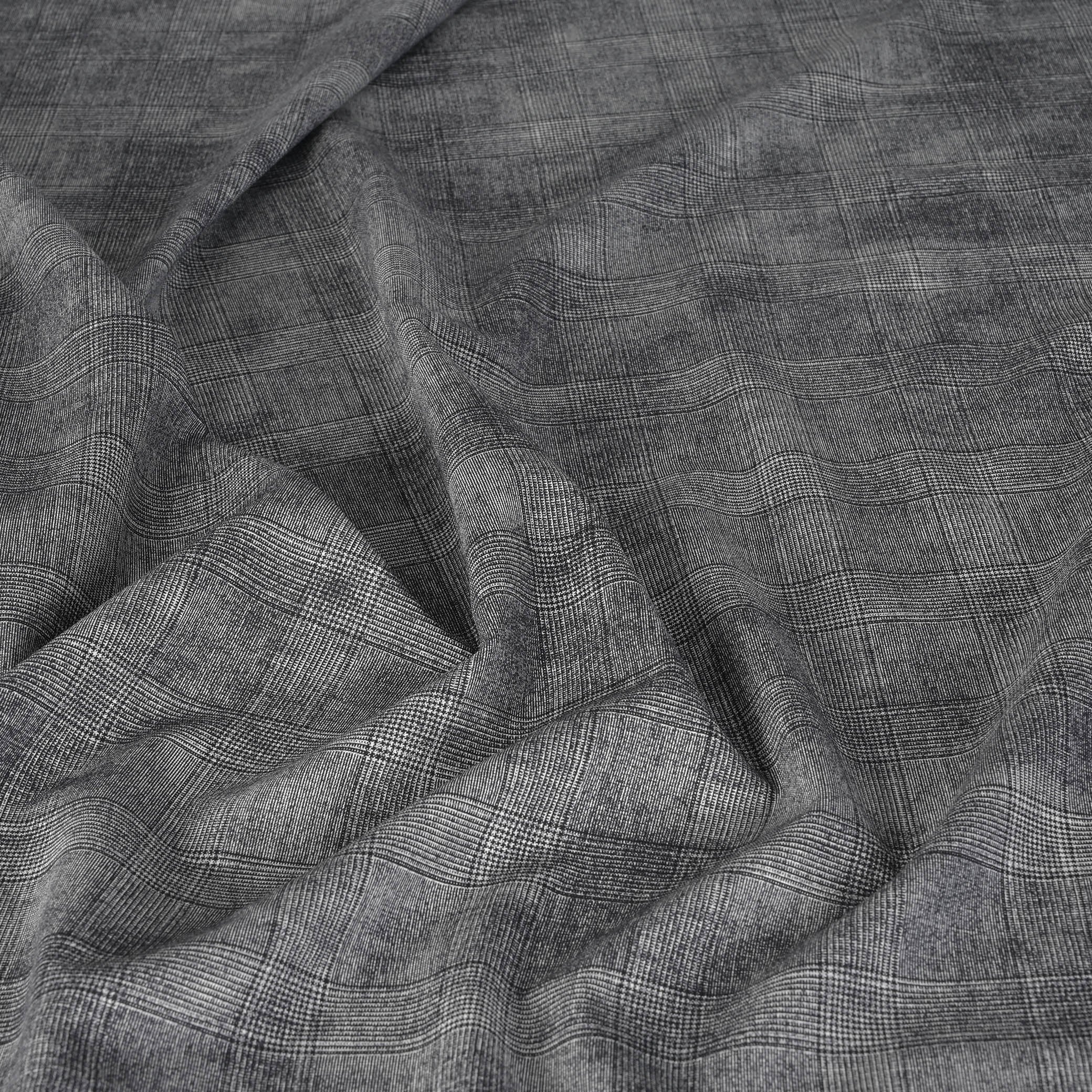 Grey Check Suiting Fabric 95443