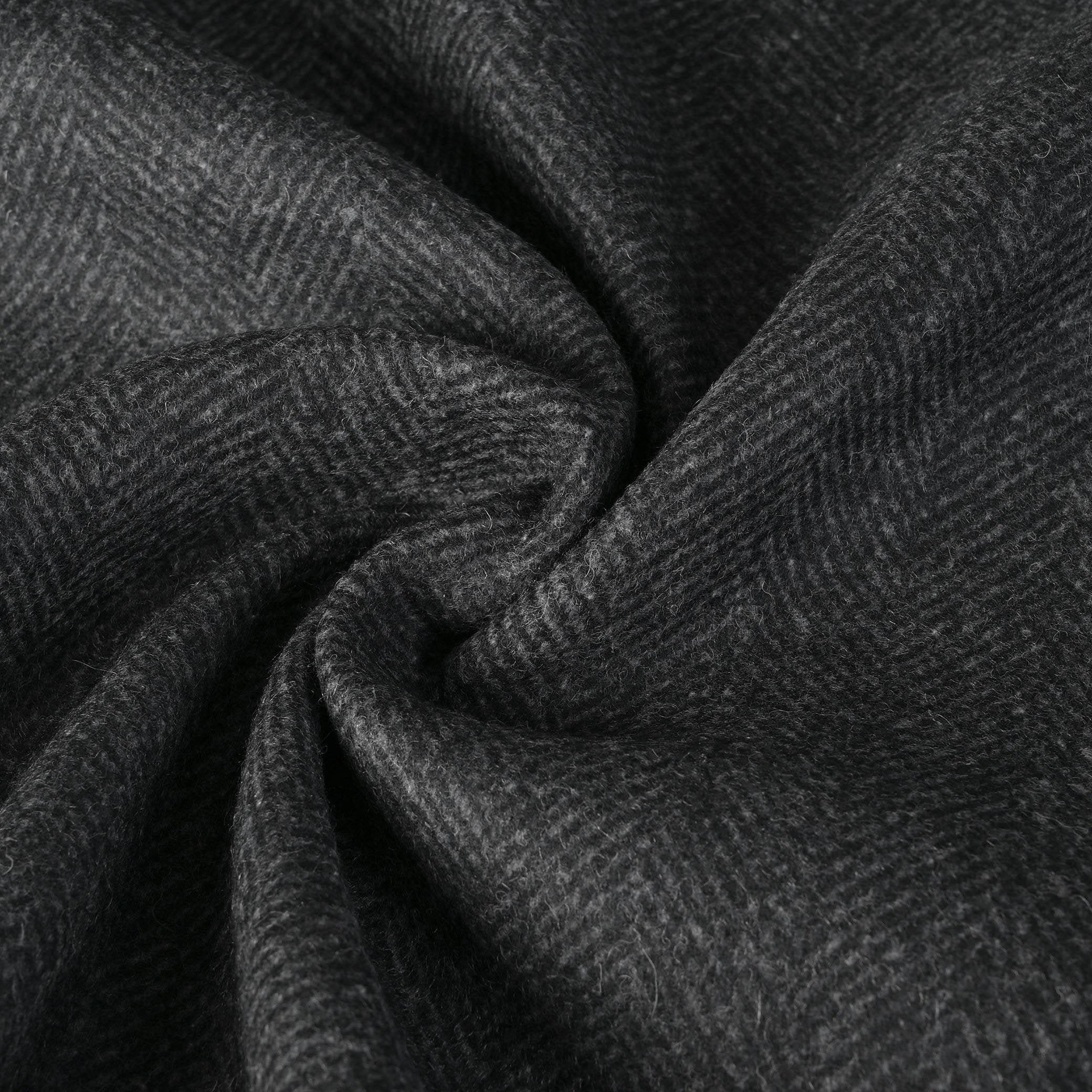 Grey Herringbone Coating Fabric 7975