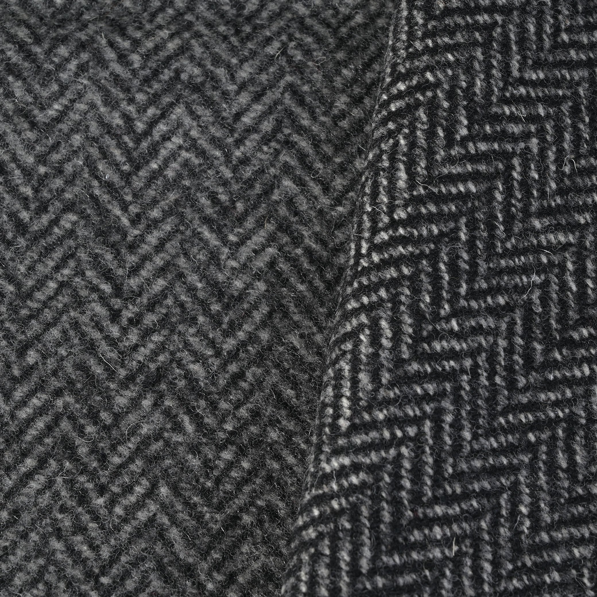 Grey Herringbone Coating Fabric 9823