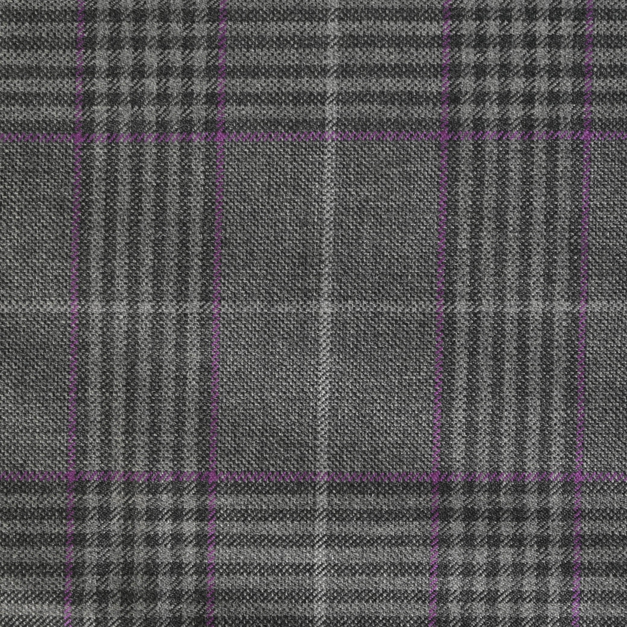 Grey Plaid Suiting Fabric 5410