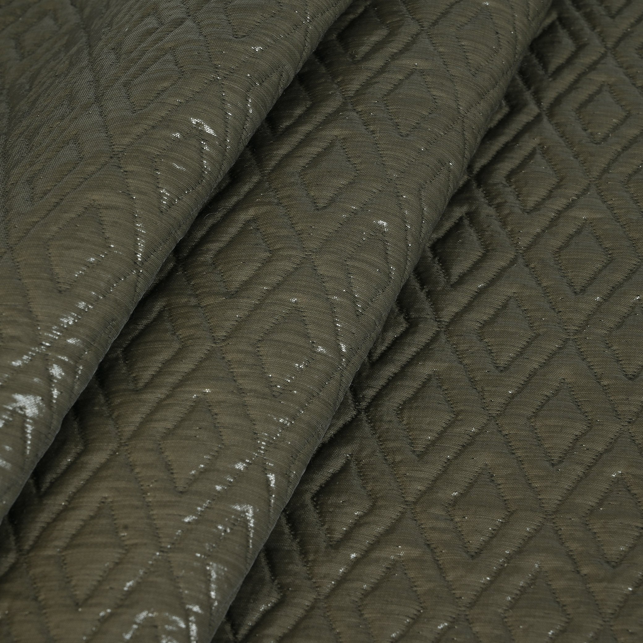 Grey Shiny Quilted Fabric 5138