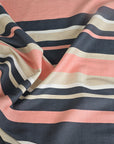 Multicolor Striped Linen Fabric 759