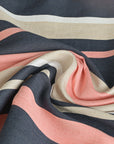 Multicolor Striped Linen Fabric 759
