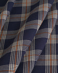 Navy Double Weave Plaid Fabric 5067