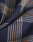 Navy Double Weave Plaid Fabric 5067